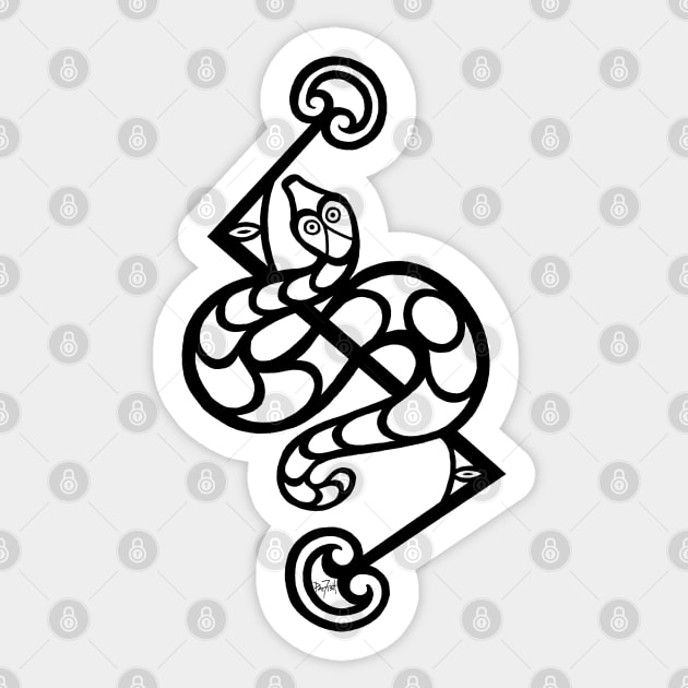 Pictish Snake stone carving design Sticker by patfish